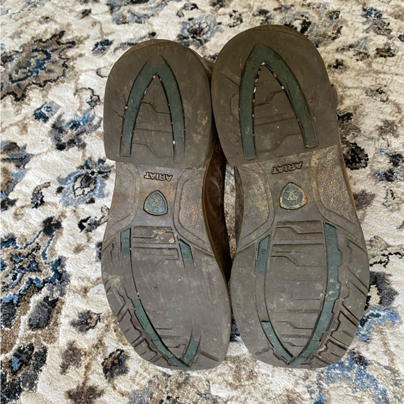 Ariat Brown Size 9.5 D Men Leather Work Western Square Toe Cowboy Boots - Picture 6 of 9